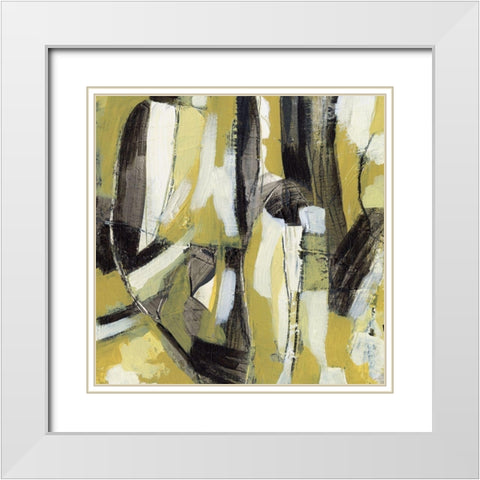 Citron Rhythm III White Modern Wood Framed Art Print with Double Matting by Vess, June Erica