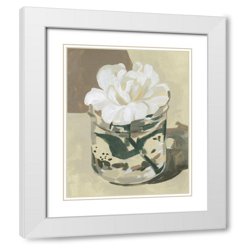 Neutral Bloom II White Modern Wood Framed Art Print with Double Matting by Caroline, Emma