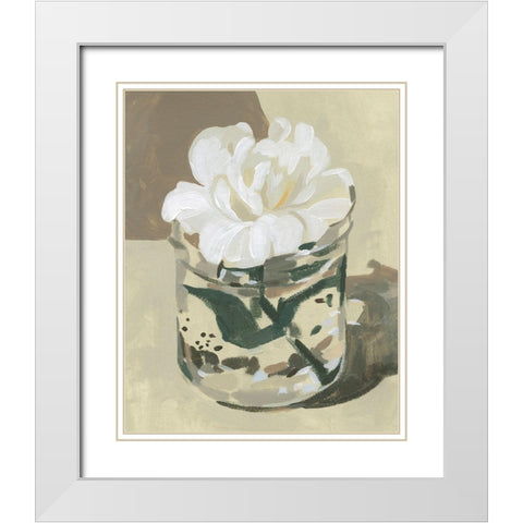 Neutral Bloom II White Modern Wood Framed Art Print with Double Matting by Caroline, Emma