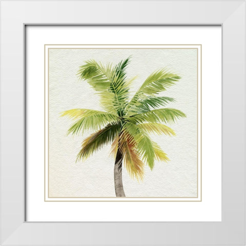 Coco Watercolor Palm II White Modern Wood Framed Art Print with Double Matting by Popp, Grace