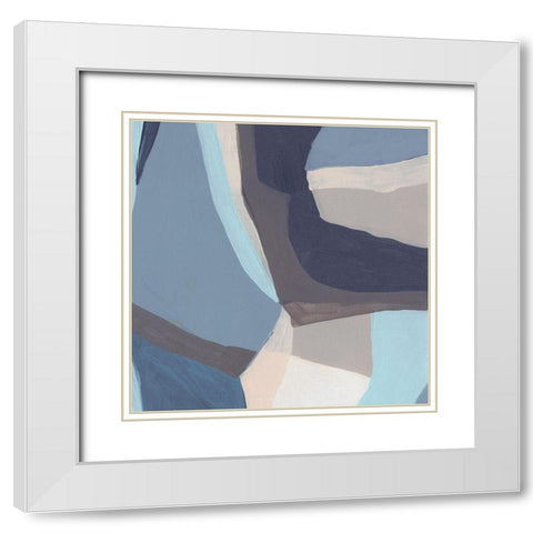 Blue Chrysalis I White Modern Wood Framed Art Print with Double Matting by Vess, June Erica