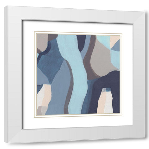 Blue Chrysalis III White Modern Wood Framed Art Print with Double Matting by Vess, June Erica