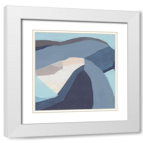 Blue Chrysalis IV White Modern Wood Framed Art Print with Double Matting by Vess, June Erica