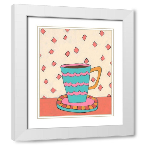 Mid Morning Coffee I White Modern Wood Framed Art Print with Double Matting by Moore, Regina