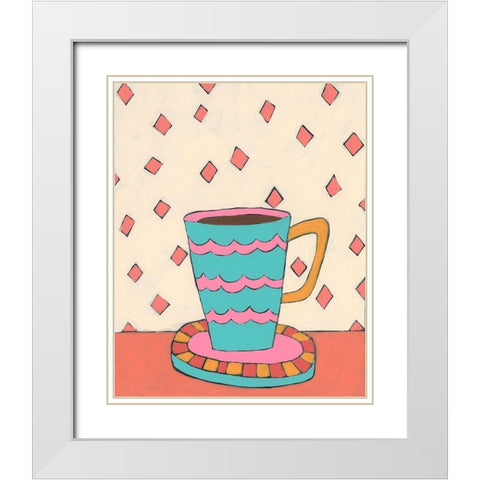 Mid Morning Coffee I White Modern Wood Framed Art Print with Double Matting by Moore, Regina