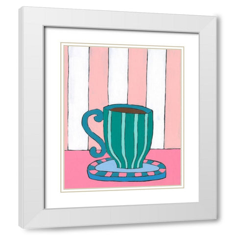 Mid Morning Coffee II White Modern Wood Framed Art Print with Double Matting by Moore, Regina