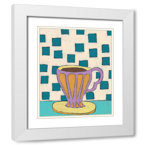 Mid Morning Coffee III White Modern Wood Framed Art Print with Double Matting by Moore, Regina