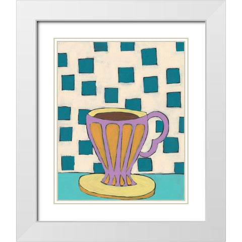 Mid Morning Coffee III White Modern Wood Framed Art Print with Double Matting by Moore, Regina