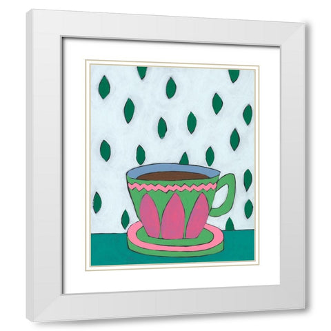 Mid Morning Coffee IV White Modern Wood Framed Art Print with Double Matting by Moore, Regina