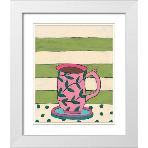 Mid Morning Coffee VII White Modern Wood Framed Art Print with Double Matting by Moore, Regina
