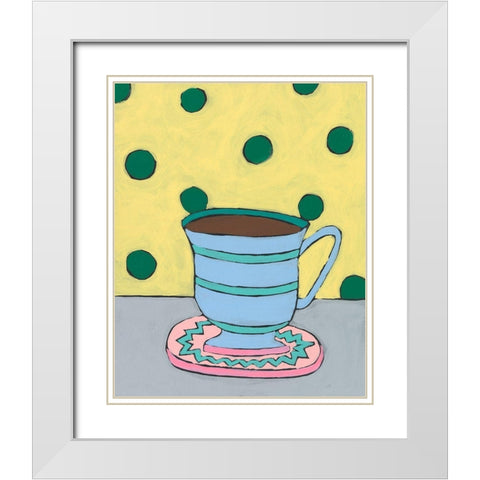 Mid Morning Coffee VIII White Modern Wood Framed Art Print with Double Matting by Moore, Regina