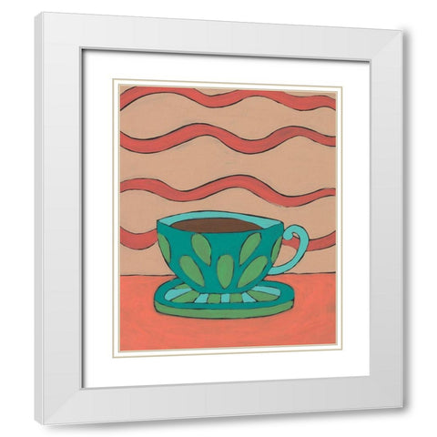 Mid Morning Coffee IX White Modern Wood Framed Art Print with Double Matting by Moore, Regina