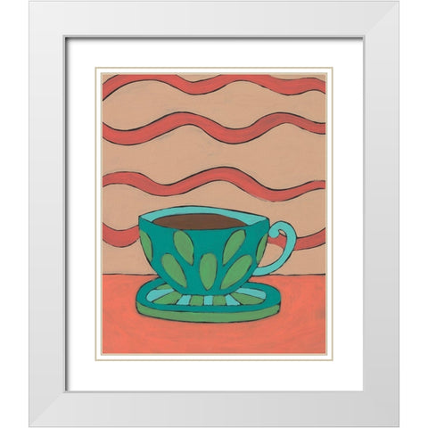 Mid Morning Coffee IX White Modern Wood Framed Art Print with Double Matting by Moore, Regina