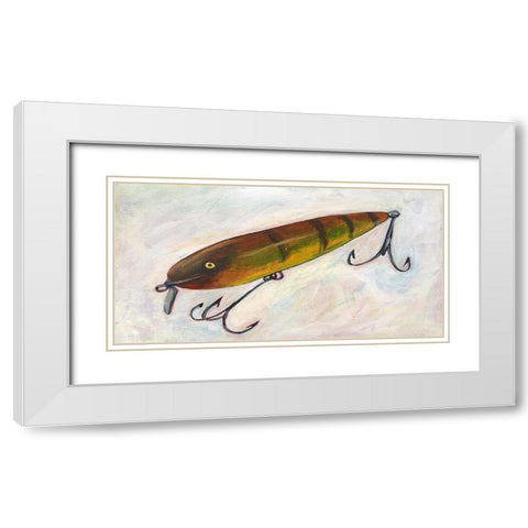 Retro Fishing Lure II White Modern Wood Framed Art Print with Double Matting by Moore, Regina