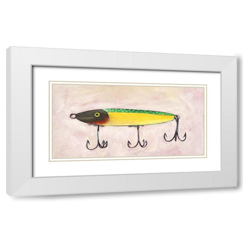 Retro Fishing Lure IV White Modern Wood Framed Art Print with Double Matting by Moore, Regina