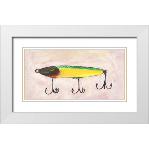 Retro Fishing Lure IV White Modern Wood Framed Art Print with Double Matting by Moore, Regina