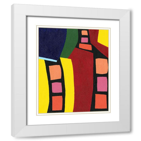 Color Me Happy I White Modern Wood Framed Art Print with Double Matting by Moore, Regina