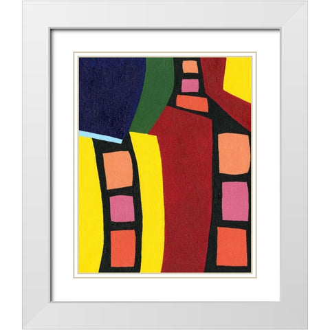 Color Me Happy I White Modern Wood Framed Art Print with Double Matting by Moore, Regina