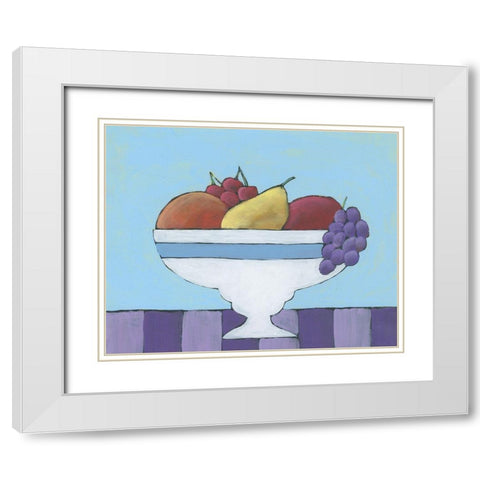 White Fruit Bowl II White Modern Wood Framed Art Print with Double Matting by Moore, Regina