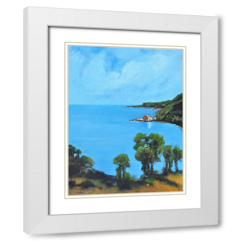 Harbor Side III White Modern Wood Framed Art Print with Double Matting by Stevens, Allayn