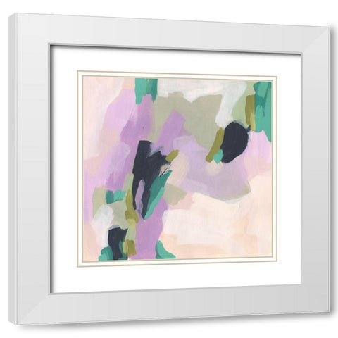 Lavender Swirl I White Modern Wood Framed Art Print with Double Matting by Vess, June Erica