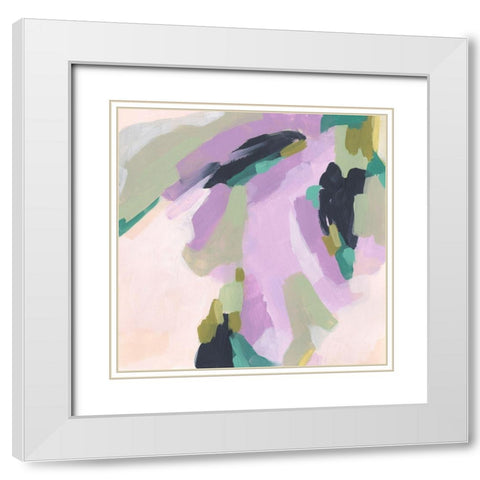 Lavender Swirl II White Modern Wood Framed Art Print with Double Matting by Vess, June Erica