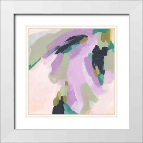 Lavender Swirl II White Modern Wood Framed Art Print with Double Matting by Vess, June Erica