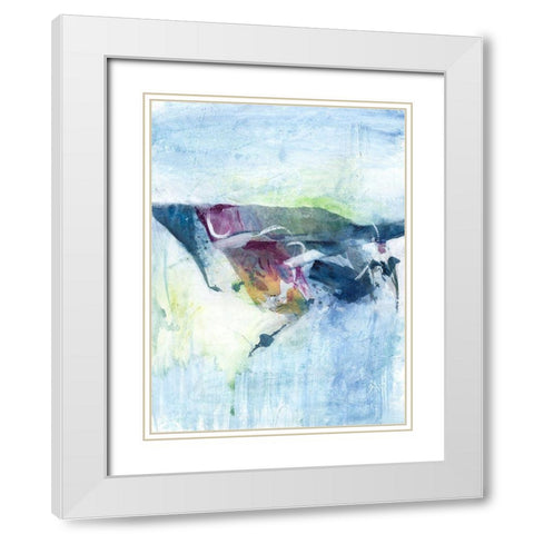 Gliding on Ice II White Modern Wood Framed Art Print with Double Matting by Combs, Joyce