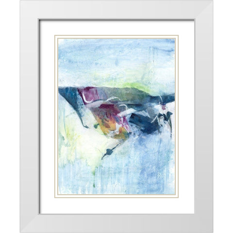 Gliding on Ice II White Modern Wood Framed Art Print with Double Matting by Combs, Joyce