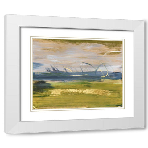 Sky and Land I White Modern Wood Framed Art Print with Double Matting by Combs, Joyce