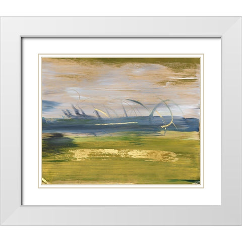 Sky and Land I White Modern Wood Framed Art Print with Double Matting by Combs, Joyce