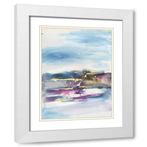 Passage I White Modern Wood Framed Art Print with Double Matting by Combs, Joyce