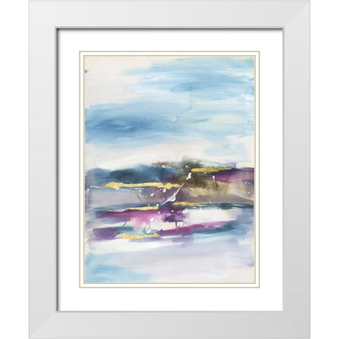 Passage I White Modern Wood Framed Art Print with Double Matting by Combs, Joyce