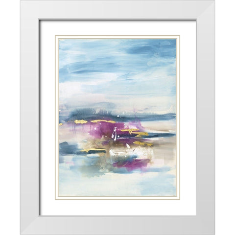 Passage II White Modern Wood Framed Art Print with Double Matting by Combs, Joyce