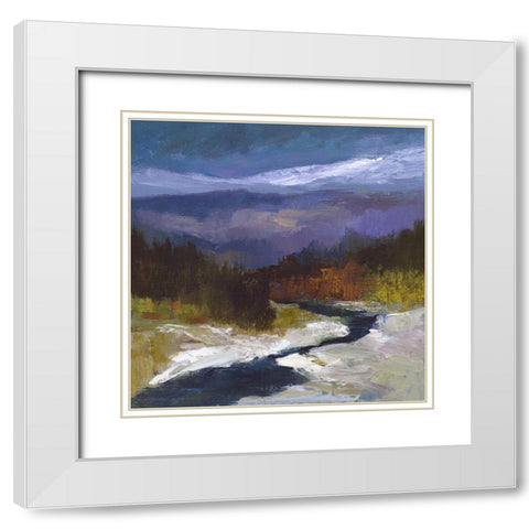 Mountain Colors I White Modern Wood Framed Art Print with Double Matting by Finch, Sheila