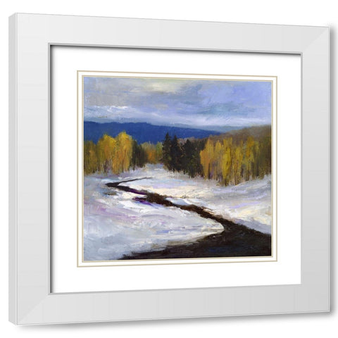 Mountain Colors II White Modern Wood Framed Art Print with Double Matting by Finch, Sheila