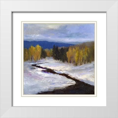 Mountain Colors II White Modern Wood Framed Art Print with Double Matting by Finch, Sheila