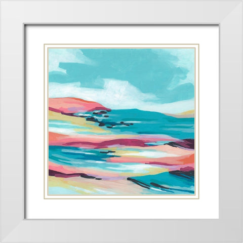 Chromatic Coast I White Modern Wood Framed Art Print with Double Matting by Vess, June Erica