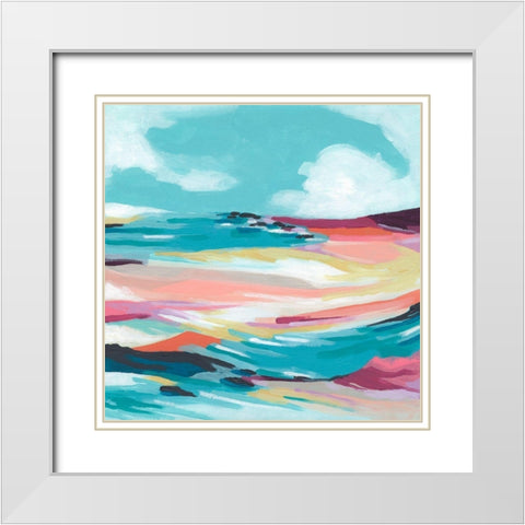 Chromatic Coast II White Modern Wood Framed Art Print with Double Matting by Vess, June Erica