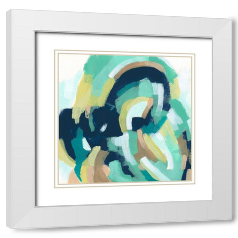 Mint Synergy I White Modern Wood Framed Art Print with Double Matting by Vess, June Erica
