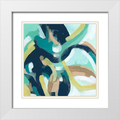 Mint Synergy II White Modern Wood Framed Art Print with Double Matting by Vess, June Erica