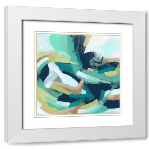 Mint Synergy IV White Modern Wood Framed Art Print with Double Matting by Vess, June Erica