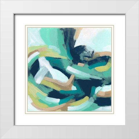 Mint Synergy IV White Modern Wood Framed Art Print with Double Matting by Vess, June Erica