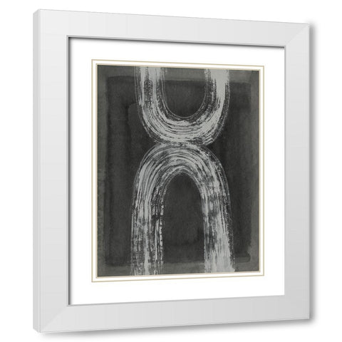Grey Linear Path IV White Modern Wood Framed Art Print with Double Matting by Goldberger, Jennifer