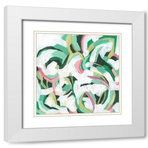Mint Billows II White Modern Wood Framed Art Print with Double Matting by Vess, June Erica
