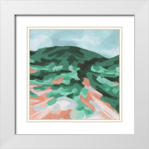 Seafoam Hills I White Modern Wood Framed Art Print with Double Matting by Vess, June Erica