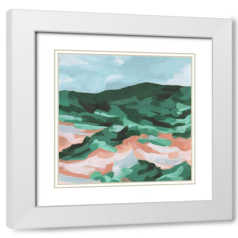 Seafoam Hills II White Modern Wood Framed Art Print with Double Matting by Vess, June Erica