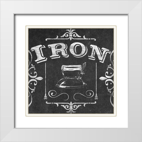Vintage Laundry Signs V White Modern Wood Framed Art Print with Double Matting by Vess, June Erica