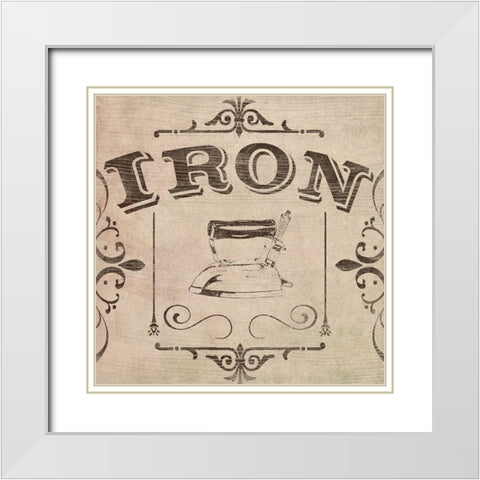 Vintage Laundry Signs VI White Modern Wood Framed Art Print with Double Matting by Vess, June Erica