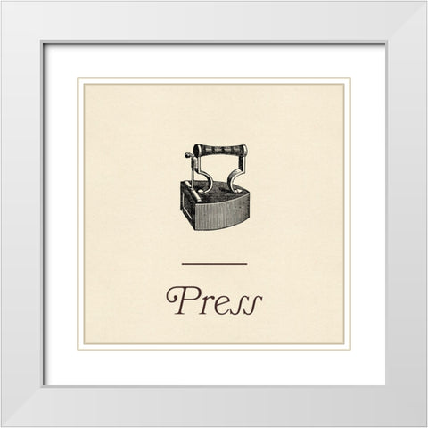 Laundry Sign III White Modern Wood Framed Art Print with Double Matting by Green, Jacob